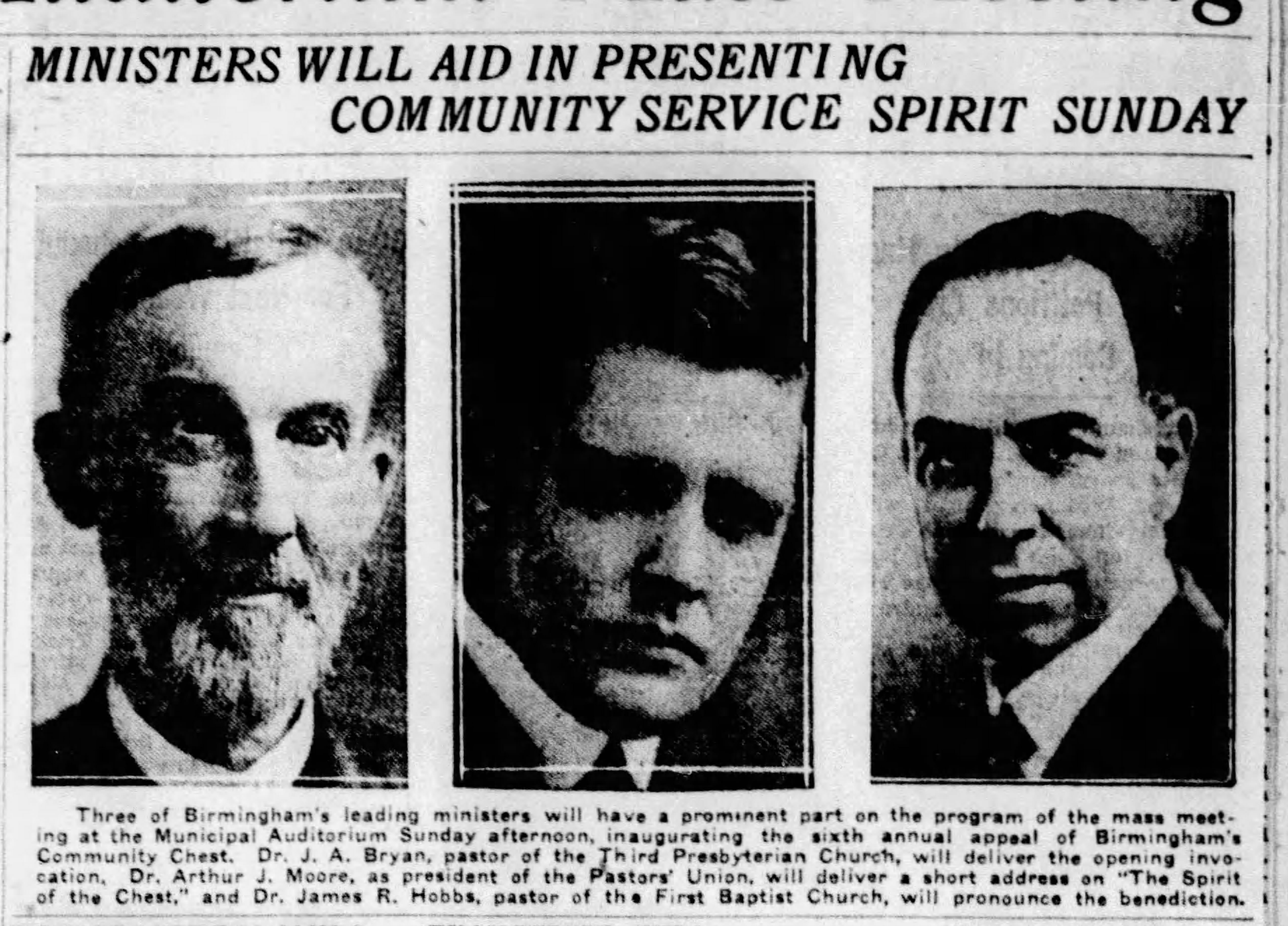 Prominent Men in Mass Meeting